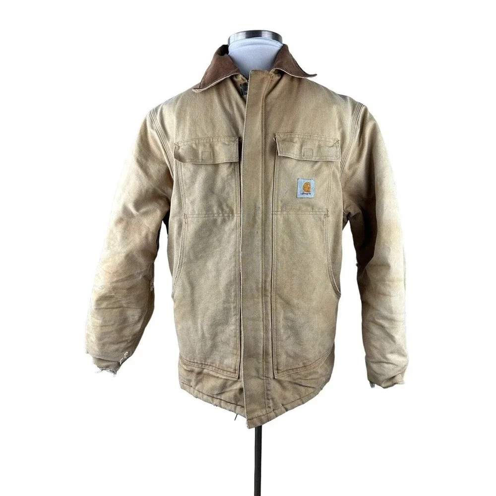 Vtg Carhartt Coat Men's 46 Quilt Lined CQ186 CQ185 Chore Ranch Corduroy Collar - Picture 4 of 16